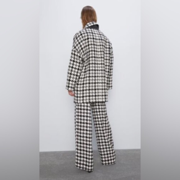 Zara Very High Waisted Houndstooth Pants Size M - Picture 4 of 13